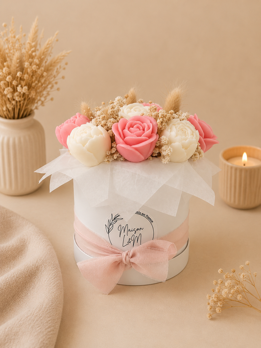 Bouquet floral rose et blanc