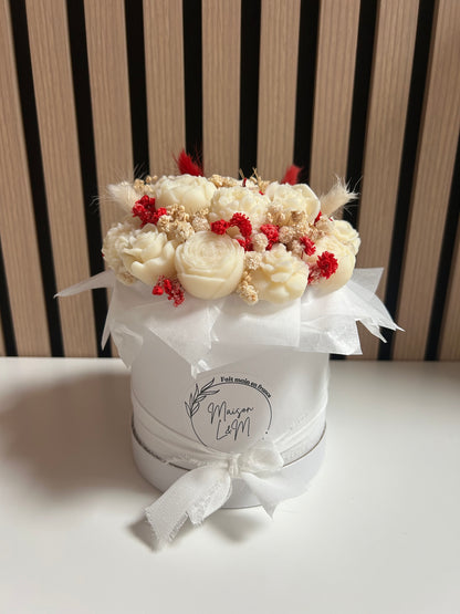 Bouquet floral rouge et blanc