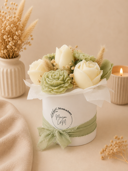 Bouquet floral vert et blanc