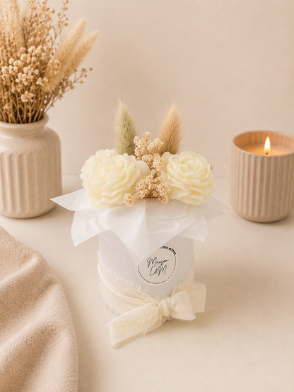 Bouquet pivoine ouverte blanc