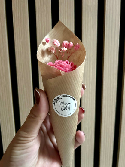 SPECIAL OCTOBRE ROSE Cornet parfumé pivoine pailleté fleur de cerisier