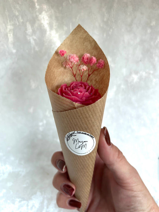 SPECIAL OCTOBRE ROSE Cornet parfumé pivoine pailleté fleur de cerisier